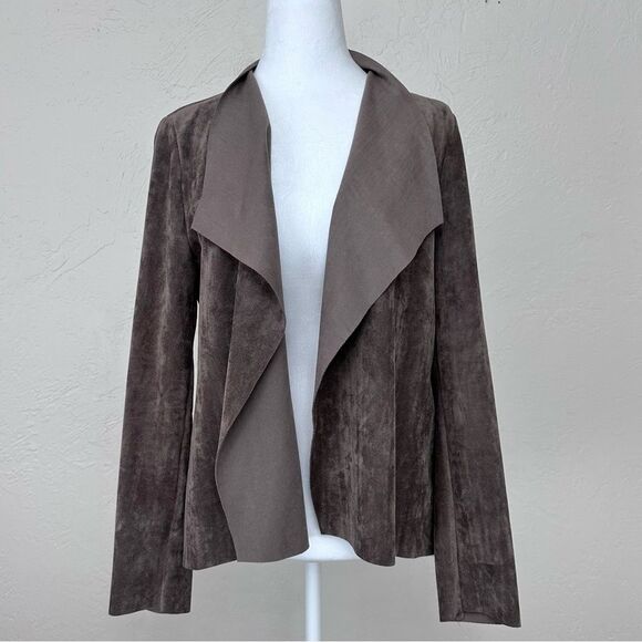 Ellie Kai Ultrasuede Unstructured Faux Suede Open Jacket Size M - Picture 1 of 16